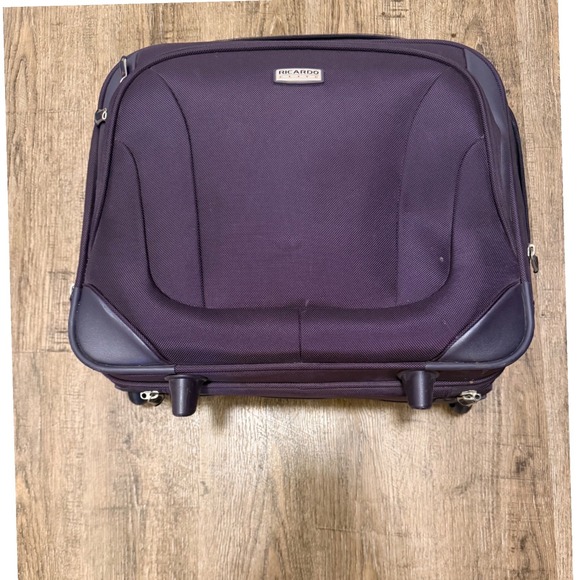 Ricardo Elite Rolling Underseat Carry On Suitcase Purple Luggage 16x13x8